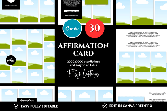 30 Affirmation Card Etsy Mockup: Elevate Your Digital Shop