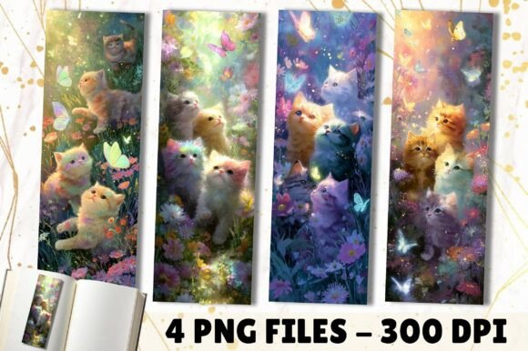 Cute Watercolor Fluffy Kittens Bookmark: A Designer's Delight