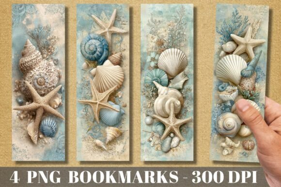 Designing with Nautical Charm: The Vintage Coastal Shell Starfish Bookmark