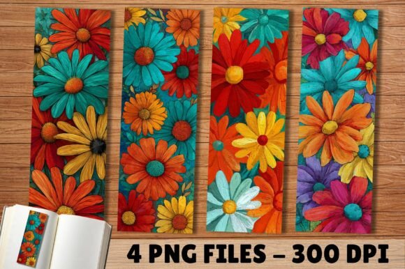 Elegant Oil Paint Texture Flower Bookmark Designs