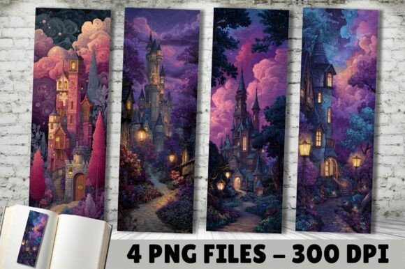 Enchanting Purple Mystical Twilight Castle Bookmark Designs