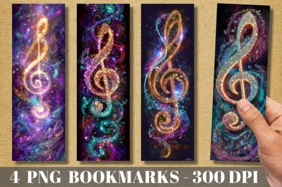 Galaxy Treble Clef Bookmark: A Cosmic Design Asset