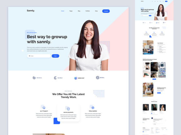 Sannly: A Modern Corporate Landing Page Design