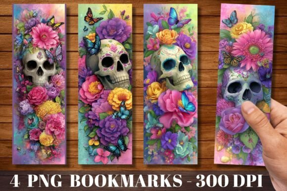 Sugar Skull Floral Butterfly Bookmark: A Designer's Delight