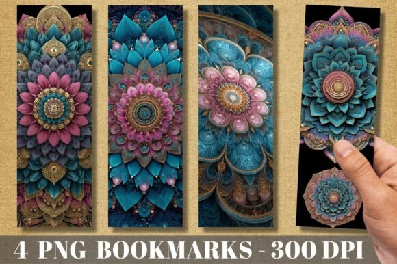 Teal Pink Boho Mandala Art Bookmark: Elevate Your Design Projects
