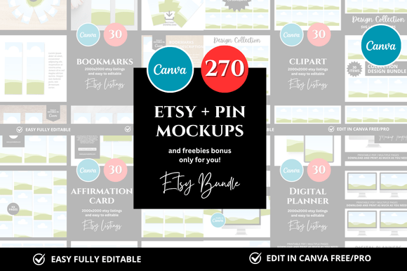 Transform Your Etsy Shop with 270+ Canva Mockup Templates